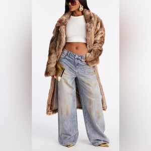 Fashion Nova Breezy Nights Faux Fur Coat